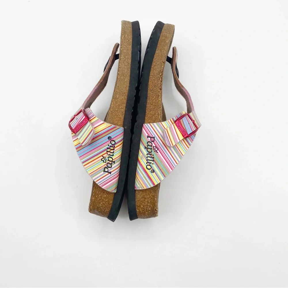 Birkenstock Papillio Pink Yellow Sandals with Cork Footbeds Comfy Casual Sz6-6.5 - Picture 5 of 9